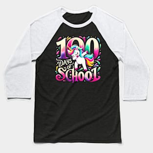 Unicorn 100 Days Of School Cute Unicorn Back To School Baseball T-Shirt